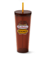 24oz Plastic Straw Tumbler – French Retro Logo